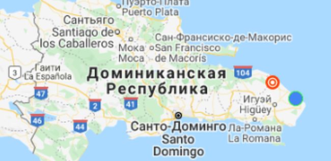 Землетрясение в Доминикане - 2 мая 2020 г. - магнитуда 4,4