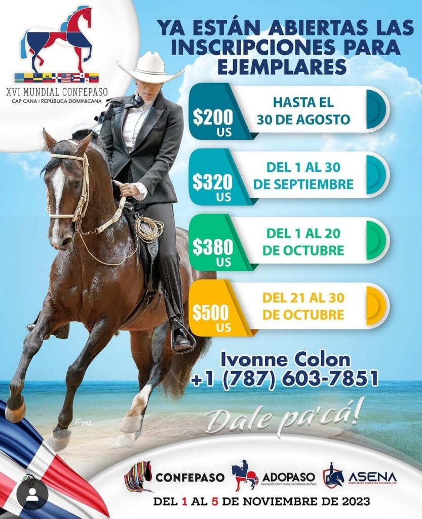 Чемпионат мира Confepaso пройдет в Республике Доминикана (Los Establos, Cap Cana)
